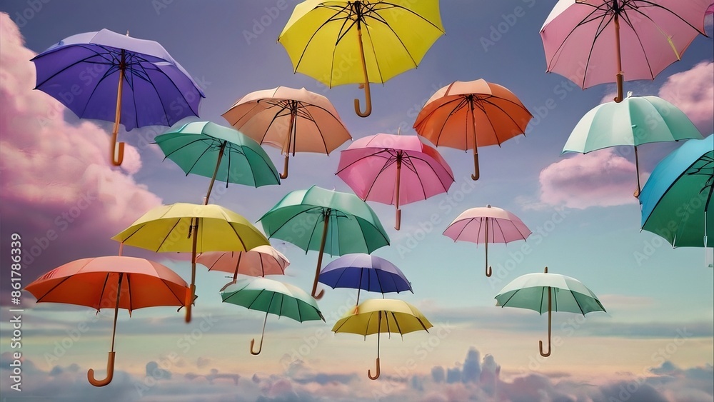 Obraz premium umbrellas in the rain