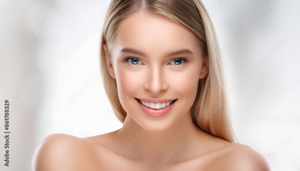 Close Up Portrait of a Smiling Woman Touching Her Face Close Up Portrait of a Smiling Woman Touching Her Face