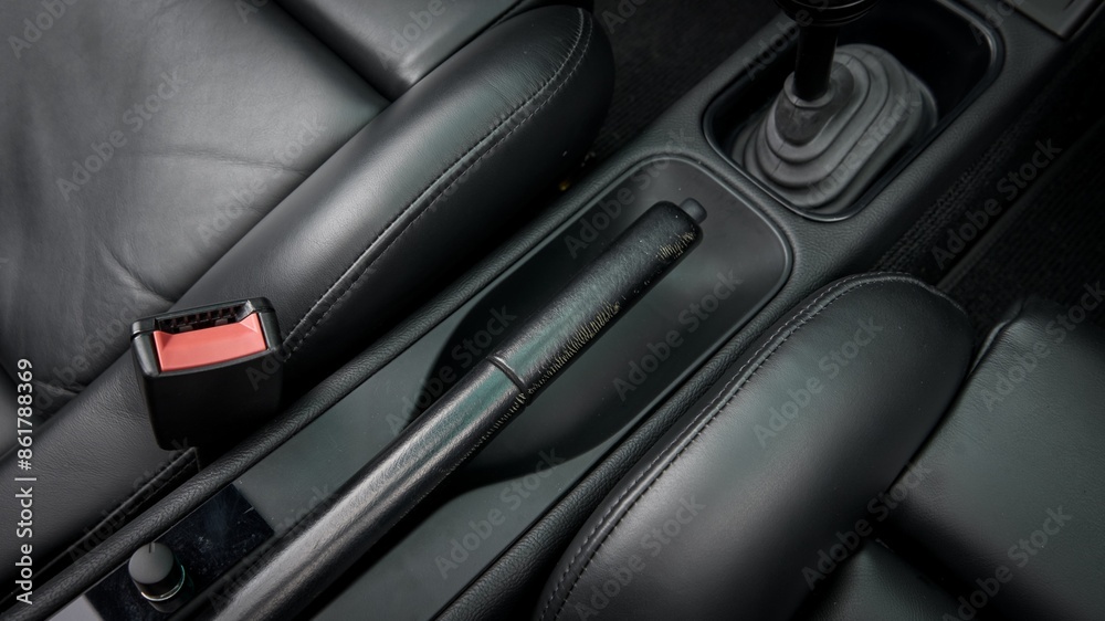 Black leather car handbrake Black leather car handbrake