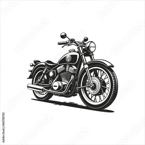 White background black motorbike black color vector art design