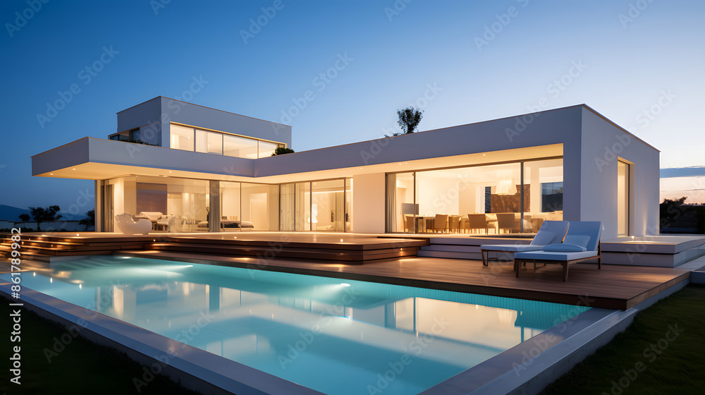 Fototapeta premium Luxury House with Pool