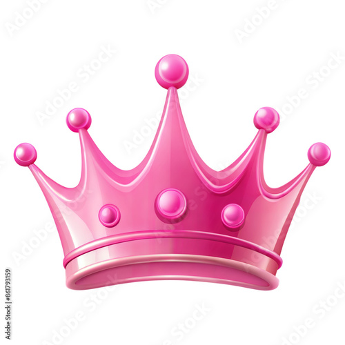 pink princess crown on transparent background