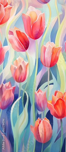 tulips of the wallpaper