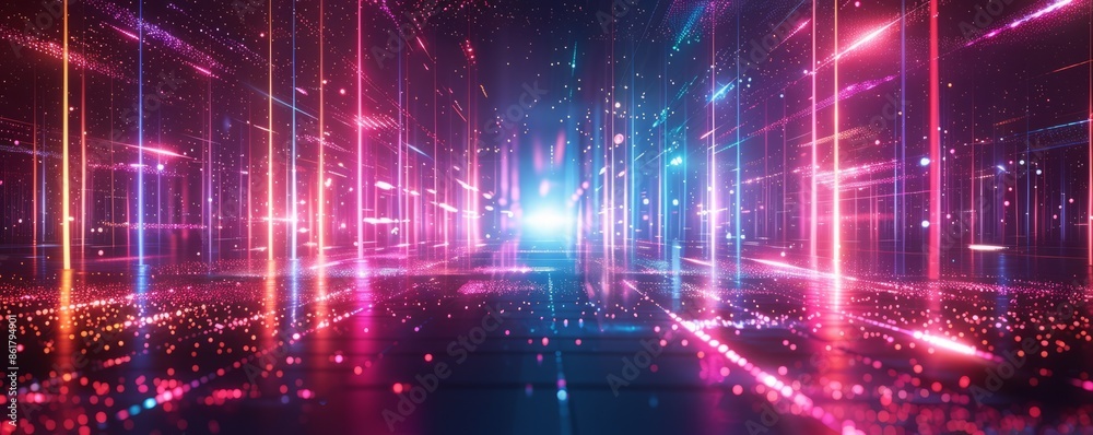 abstract neon light background, empty space scene, spotlight, dark night, virtual reality, cyber futuristic sci-fi background abstract neon light background, empty space scene, spotlight, dark night, virtual reality, cyber futuristic sci-fi background