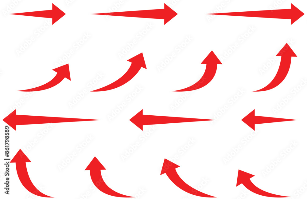 set of red arrows vector set of red arrows vector