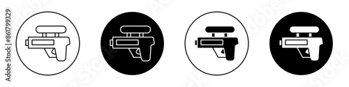 Squirt gun outlined icon vector collection.