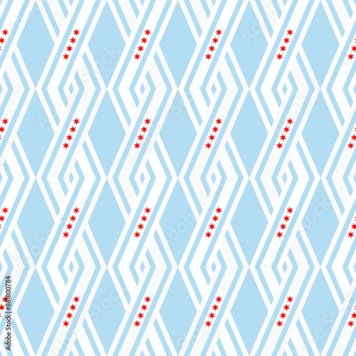 chicago city flag rhombus pattern background. vector illustration