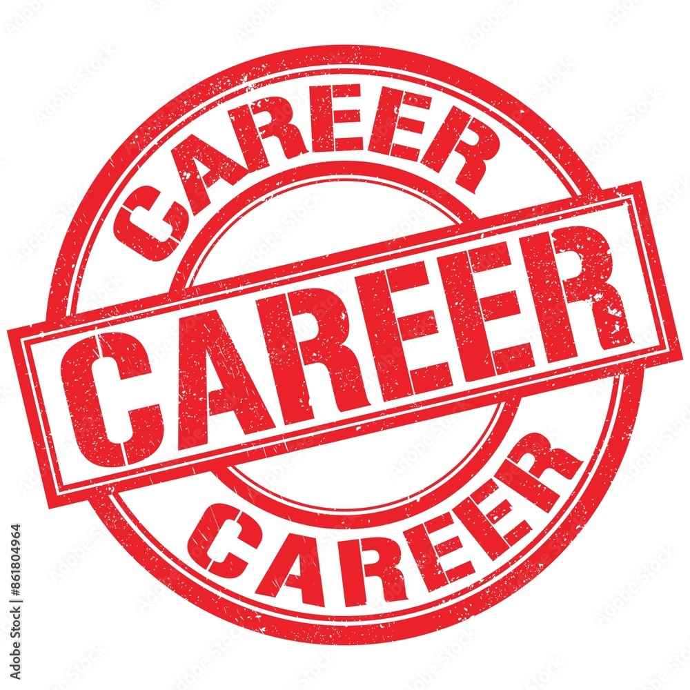 CAREER text written on red stamp sign CAREER text written on red stamp sign