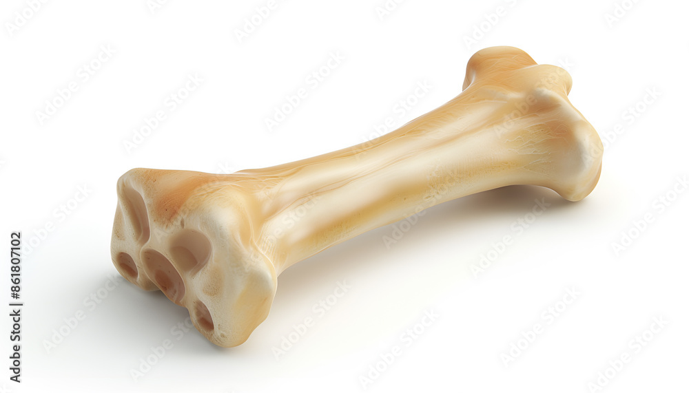 One bone dog treat isolated on white