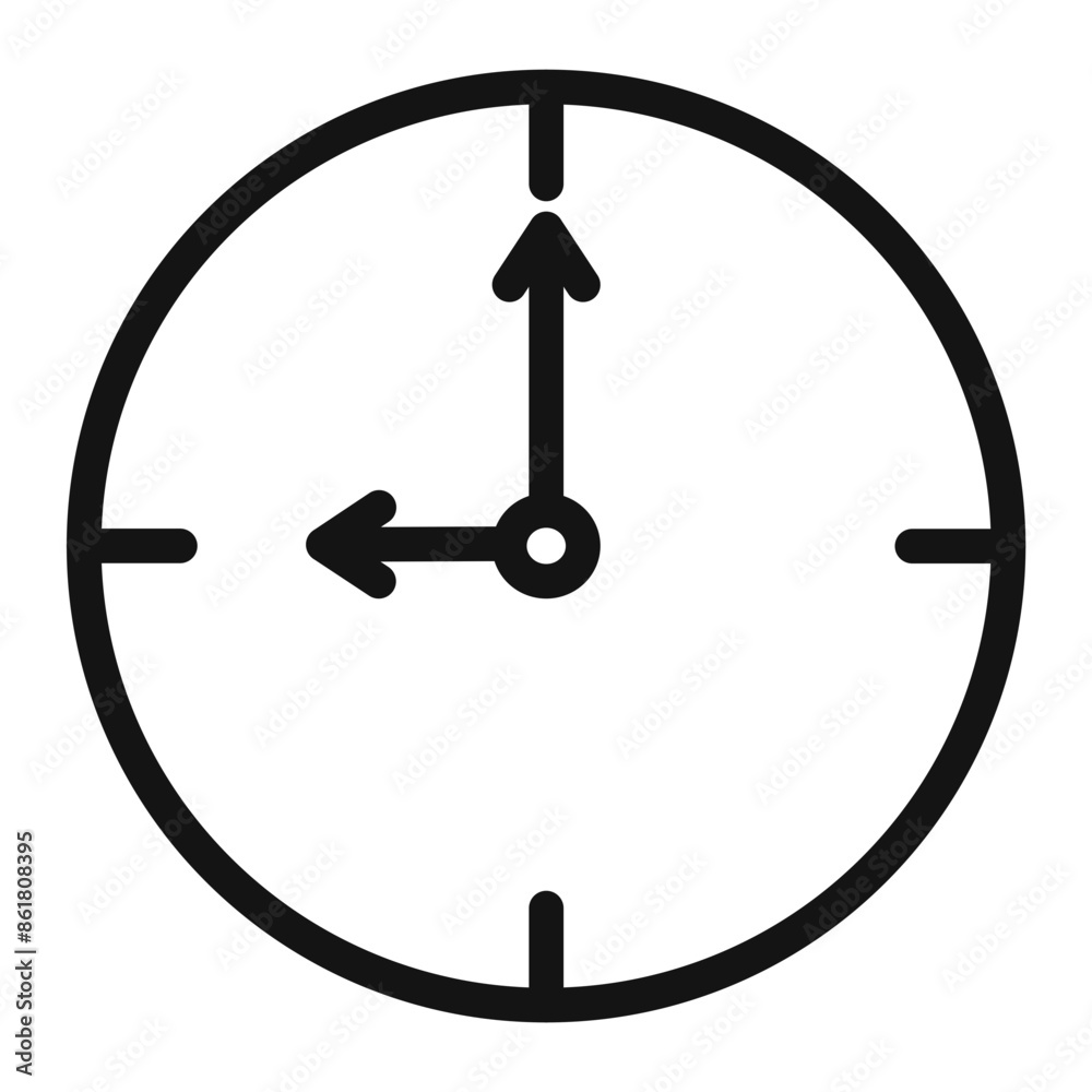 Nine O'Clock Icon Ideal for Time Tracking Nine O'Clock Icon Ideal for Time Tracking