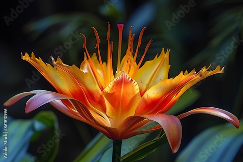 The radiant bloom of a fire lily, its petals like tongues of flame