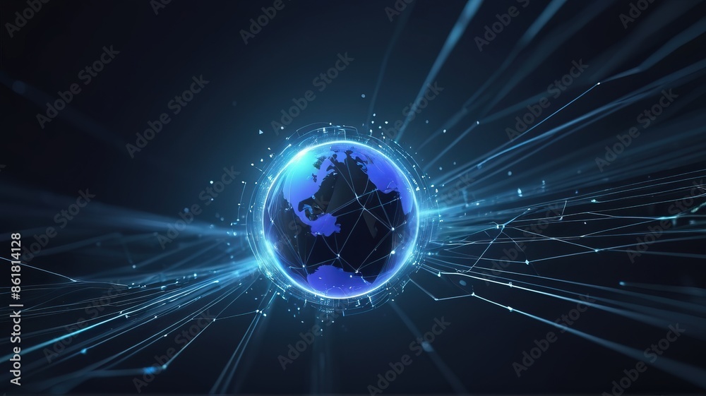 Obraz premium blue planet earth with space