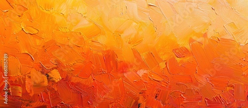 Canvas textured with orange gradient oil paints for an artistic setting, featuring copy space image for creativity, art events, and education themes.