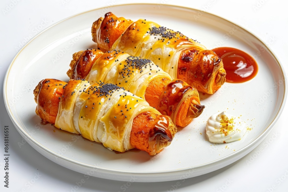 Maple Miso Glazed Carrot Pigs in a Blanket with Creamy Ketchup Maple Miso Glazed Carrot Pigs in a Blanket with Creamy Ketchup