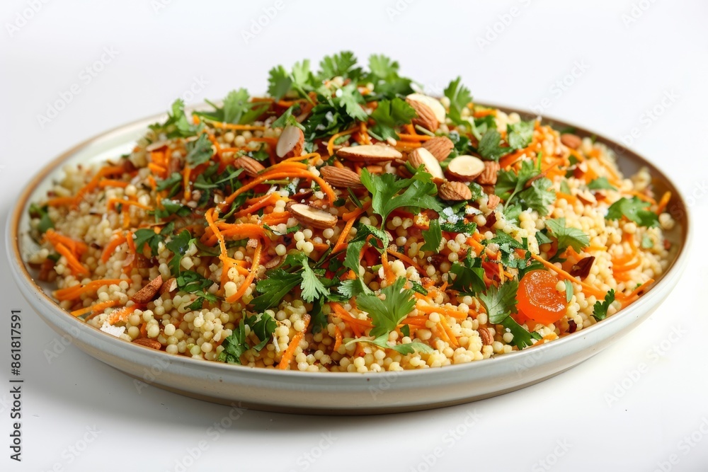 Exotic Carrot and Almond Couscous with Burst of Freshness and Zesty Zest Exotic Carrot and Almond Couscous with Burst of Freshness and Zesty Zest