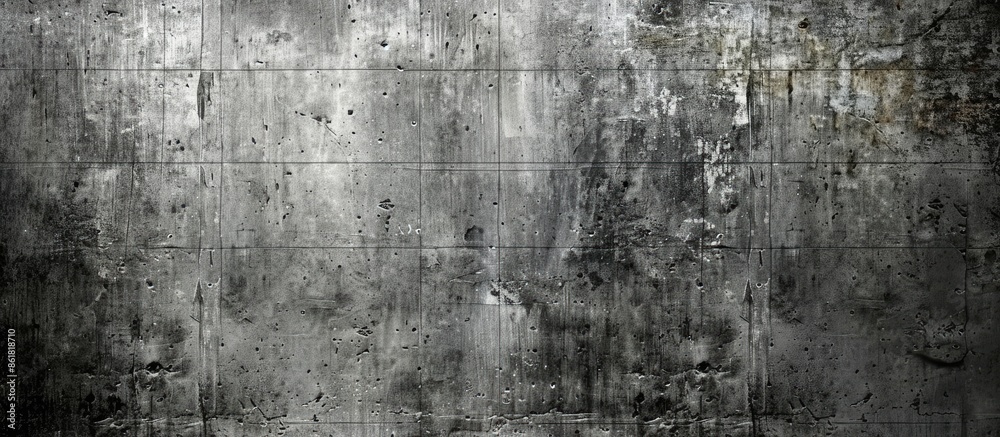 Fototapeta premium A cement wall with a grey, grungy texture provides a blank area for adding elements in an image. Copy space image. Place for adding text and design