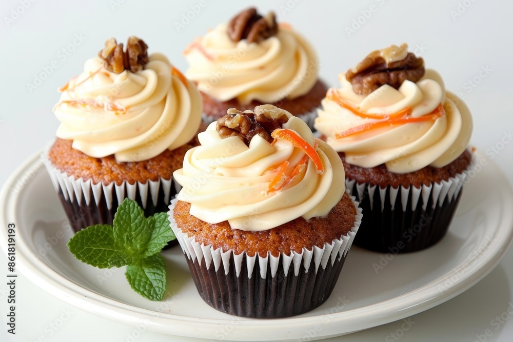 Tempting Carrot-Walnut Cupcakes with Cream Cheese Buttercream and Toasted Walnuts Tempting Carrot-Walnut Cupcakes with Cream Cheese Buttercream and Toasted Walnuts