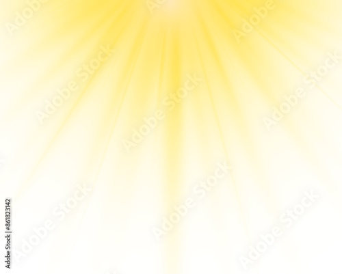 Sun light with glare. Golden flash png. Sun rays png. Vector illustration for perfect effect with sparkles.	