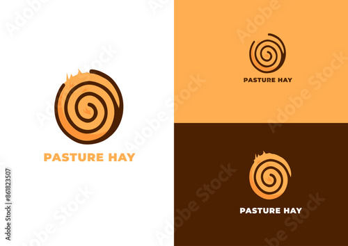 Cartoon hay logo design concept