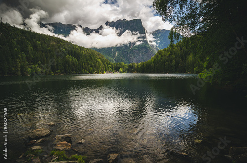 Lake in the mountains photo
