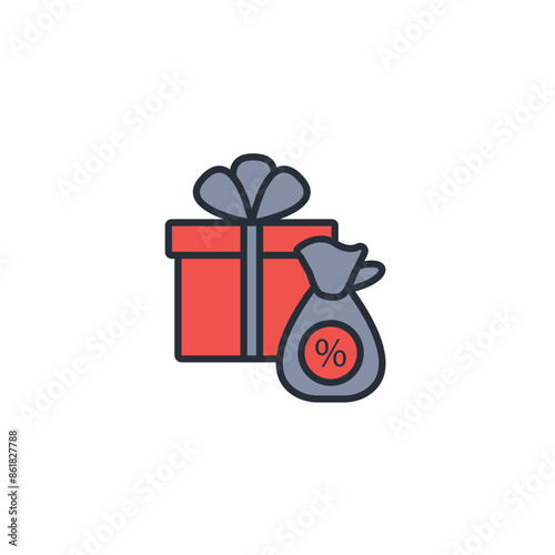 Gift tax icon. vector.Editable stroke.linear style sign for use web design,logo.Symbol illustration.