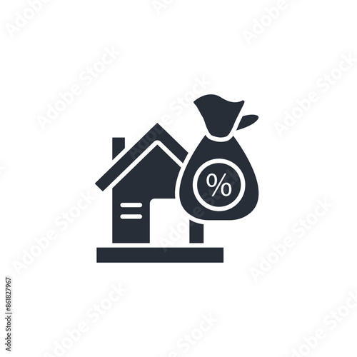 property tax icon. vector.Editable stroke.linear style sign for use web design,logo.Symbol illustration.