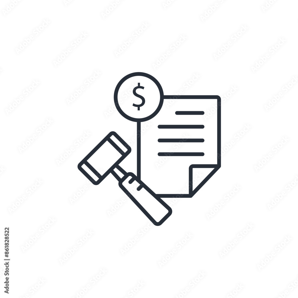 tax penalty icon. vector.Editable stroke.linear style sign for use web design,logo.Symbol illustration. tax penalty icon. vector.Editable stroke.linear style sign for use web design,logo.Symbol illustration.