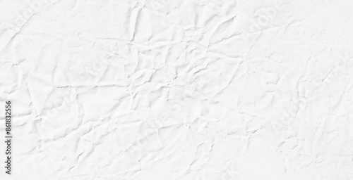 Vector wrinkled white paper texture. Realistic background