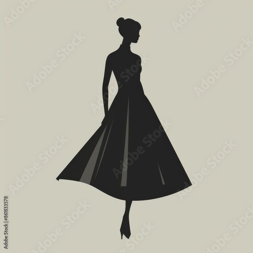 Wallpaper Mural Simple illustration of a womans dress in modern classic style, combining contemporary elegance with timeless fashion Torontodigital.ca