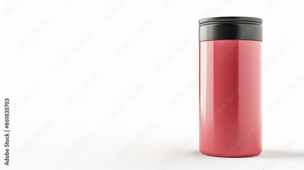 Thermos cup with a blank space for text on a white background Thermos cup with a blank space for text on a white background