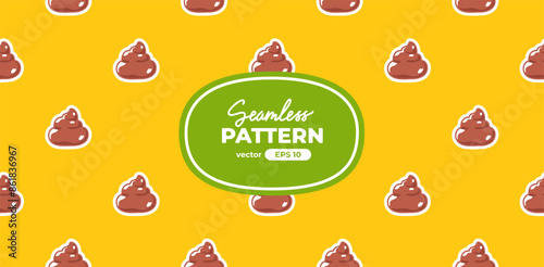 Seamless pattern with poop emoticons. Emoji. Vector illustration eps10. Funny background, UI interface chat icons for messenger app. Social media. Cartoon smile. Flat style.