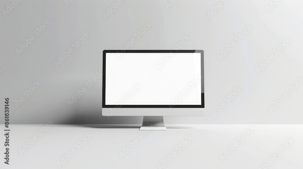 White background with a monitor White background with a monitor