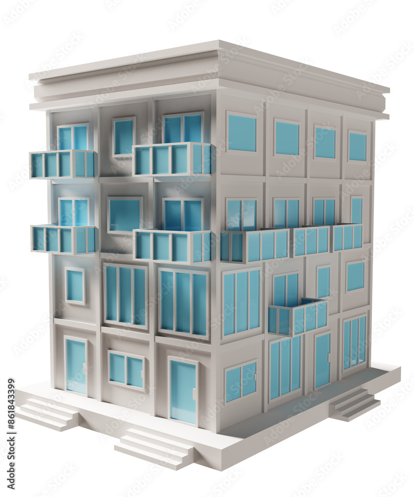 Blue door and window building. 3d rendering. Blue door and window building. 3d rendering.