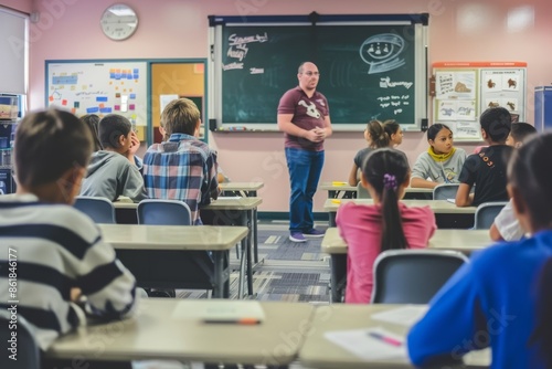 Elementary School Students Listen to Their Teacher During Class