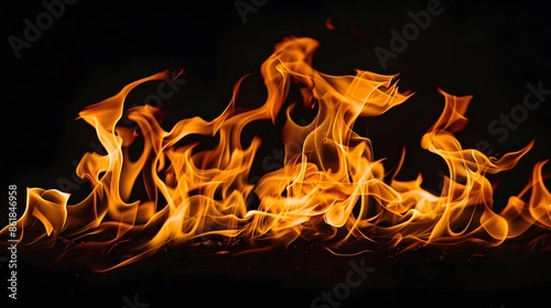 Wallpaper Mural Fiery Inferno. Blazing Flames on Black Background Torontodigital.ca