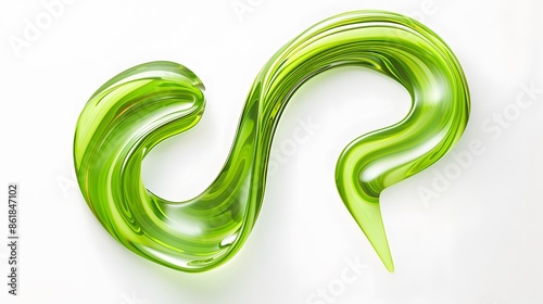 Wallpaper Mural Swirl of vibrant green gel or liquid isolated on white. Concept of cosmetics, skincare, aloe vera, natural ingredients. Torontodigital.ca