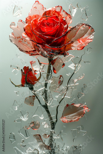 shattered glass rose