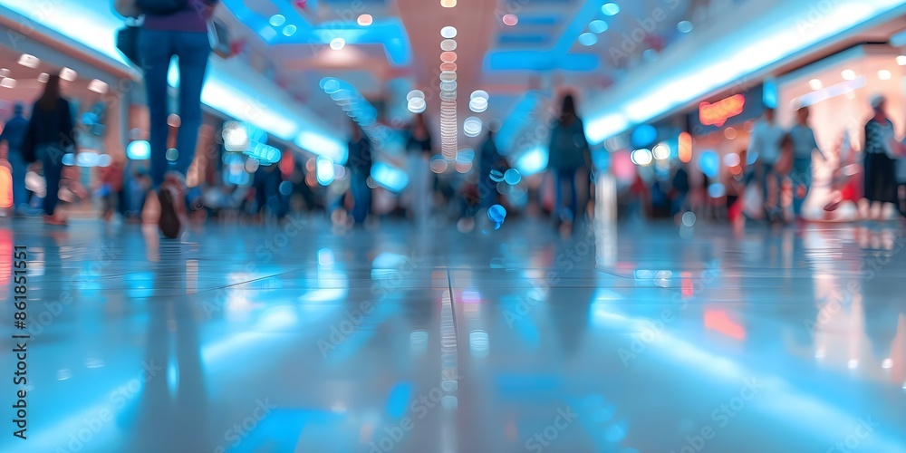 Blurry shoppers in a mall setting. Concept Blurred Shoppers, Mall Environment, Busy Scene Blurry shoppers in a mall setting. Concept Blurred Shoppers, Mall Environment, Busy Scene