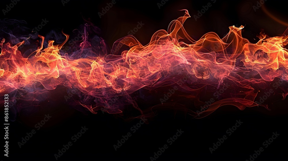 Abstract Background of Blazing Red and Orange Flames, Fire, Energy, Heat