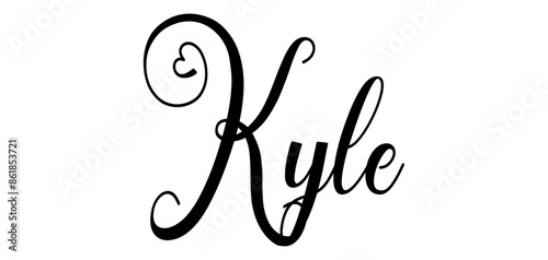 Kyle - colore nero - parola nome scritta con cuori - ideale per website, presentazioni, biglietti, banners, sweatshirt, stampe, cricut, silhouette, sublimazioni, etichette, adesivi
