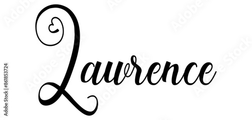 Laurence - colore nero - parola nome scritta con cuori - ideale per website, presentazioni, biglietti, banners, sweatshirt, stampe, cricut, silhouette, sublimazioni, etichette, adesivi
