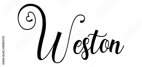 weston - colore nero - parola nome scritta con cuori - ideale per website, presentazioni, biglietti, banners, sweatshirt, stampe, cricut, silhouette, sublimazioni, etichette, adesivi
