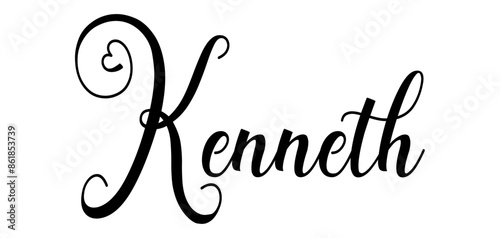 kenneth - colore nero - parola nome scritta con cuori - ideale per website, presentazioni, biglietti, banners, sweatshirt, stampe, cricut, silhouette, sublimazioni, etichette, adesivi
