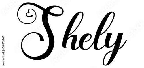 Shely - colore nero - parola nome scritta con cuori - ideale per website, presentazioni, biglietti, banners, sweatshirt, stampe, cricut, silhouette, sublimazioni, etichette, adesivi
