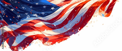 An American flag background with a white space in the middle for text,