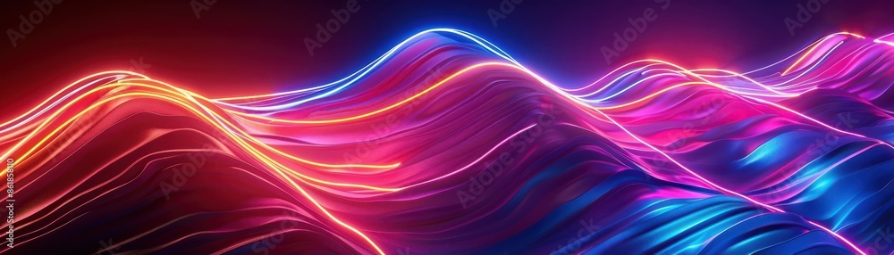 Obraz premium A colorful background with a rainbow of colors and a lot of triangles. The background is a mix of blue, green, yellow, and red. The triangles are scattered throughout the background. 