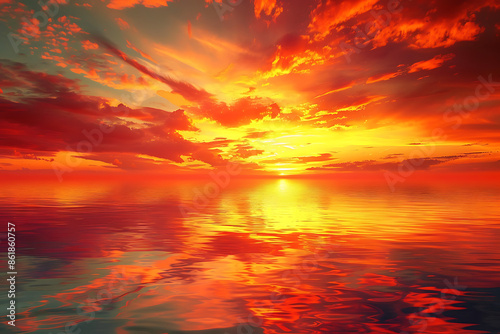 sunset over the sea © Joun