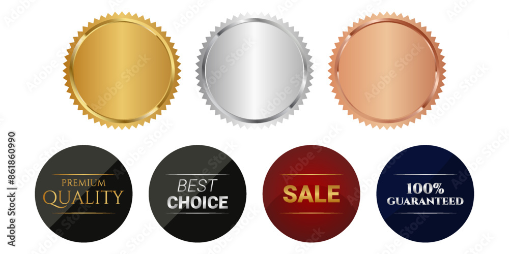 Gold, silver, bronze award medals isolated on white background Gold, silver, bronze award medals isolated on white background