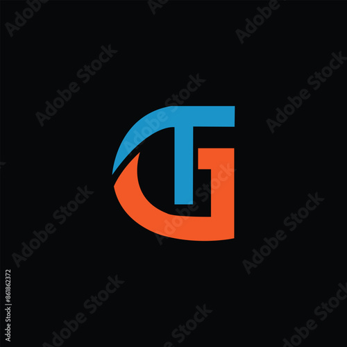 TG Letter Initial Logo Design Template Vector Illustration