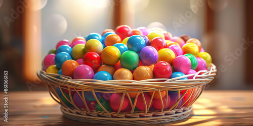 A basket of colorful balls sits ready to be drawn from, each one holding the potential to change someone's life forever.